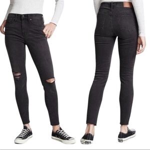 Madewell Black Distressed Skinny Jeans
